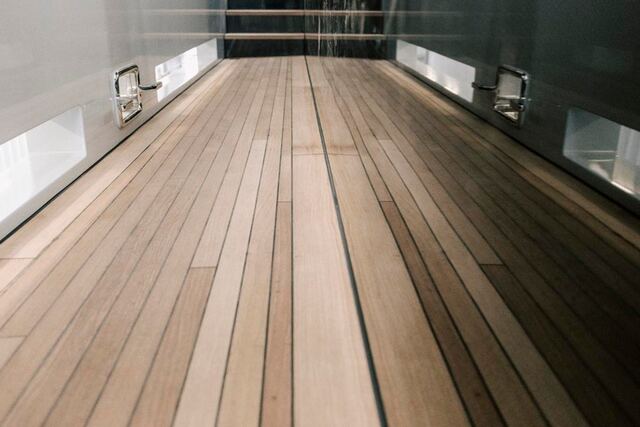 Teak deck during build