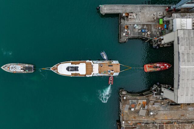 FOX at the dock, aerial
