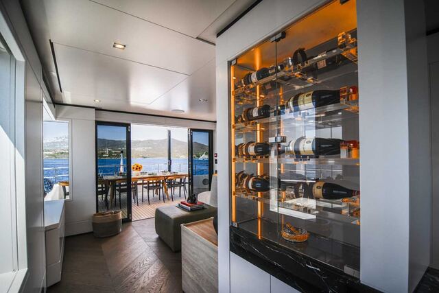 Saloon with dining beyond